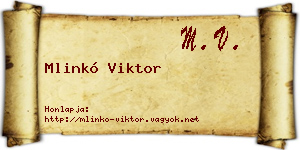 Mlinkó Viktor névjegykártya