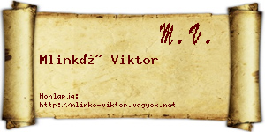 Mlinkó Viktor névjegykártya